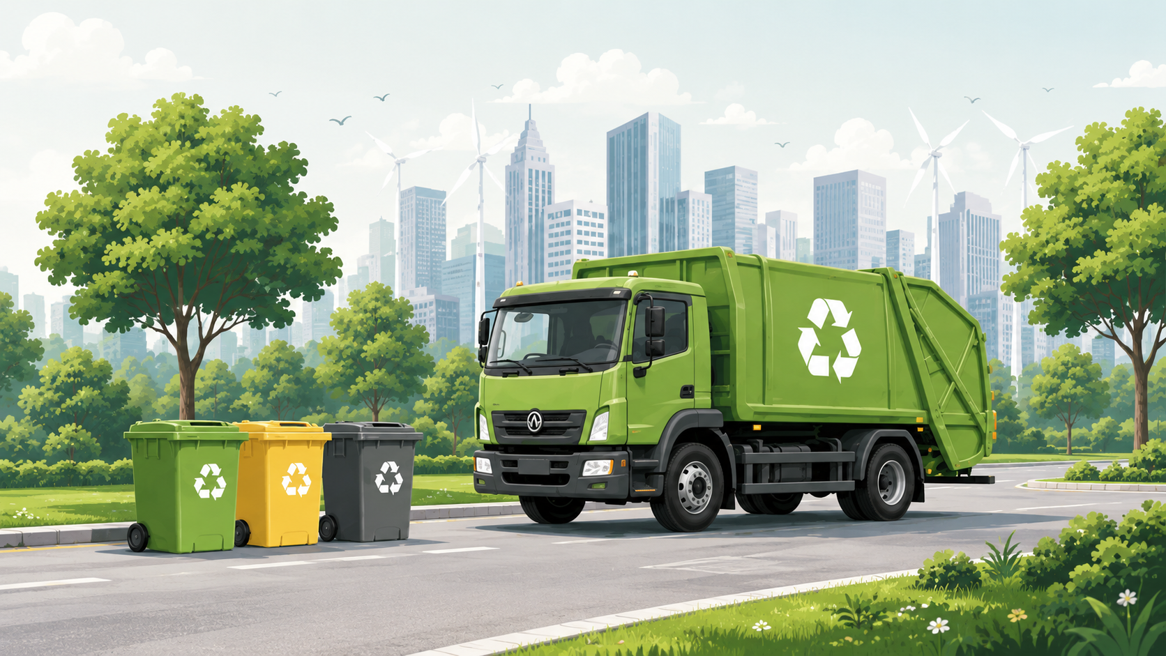 Ilustrasi Truk Sampah Kota